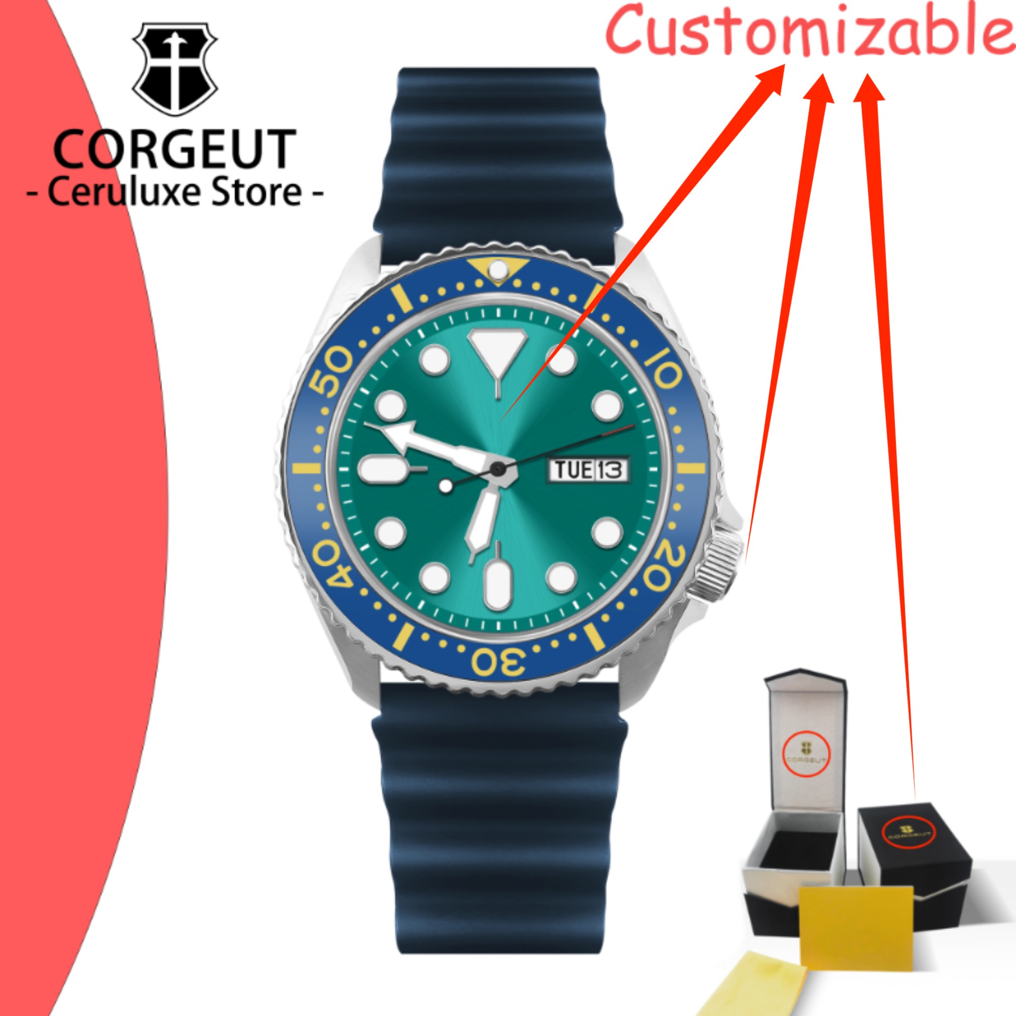 Vintage Digital Watch - CUSTOM Logo Vintage Diver Watch Mechanical
