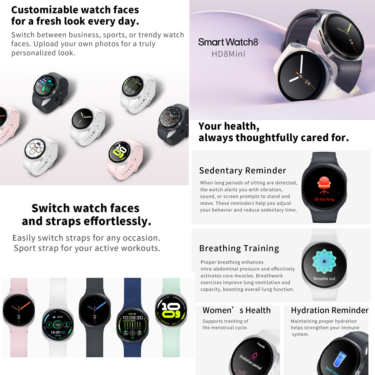 2026 New Watches 8 Mini GPS Tr - Smartwatch Sports Watches For Women ulasan dan harga