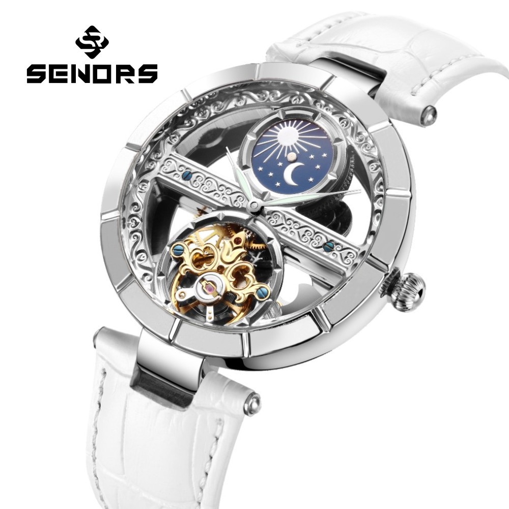 Luxury Women's Waterproof Skel - Skeleton Mechanical Watch ulasan dan harga