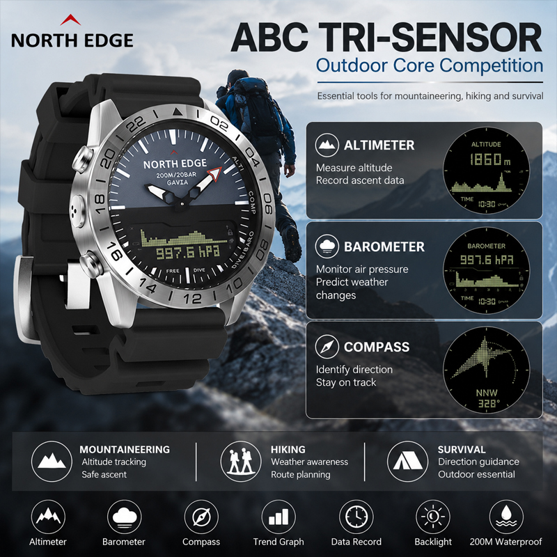 NORTH EDGE Mens  Dive Watch Mi - Smartwatch Army Watches For Men ulasan dan harga