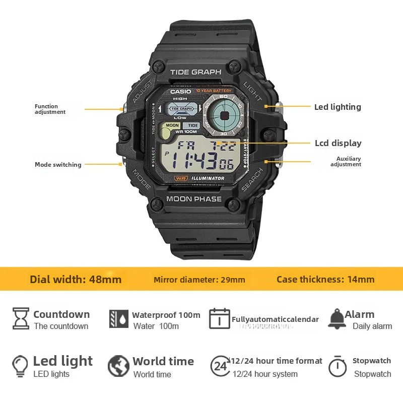 Casio WS-1700H Series Digital  - Vintage Digital Watch ulasan dan harga