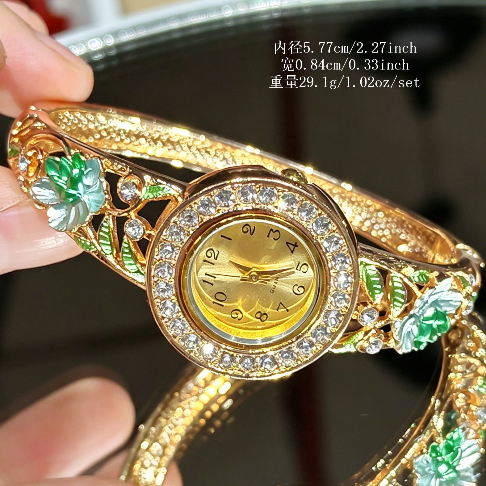 Vintage Gold Enamel Flower Wri - Vintage Digital Watch ulasan dan harga