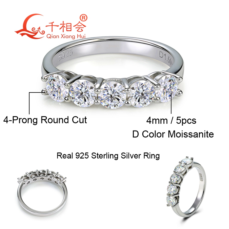 1.5ct 4mm round five stones D  - Vs Smartwatch ulasan dan harga