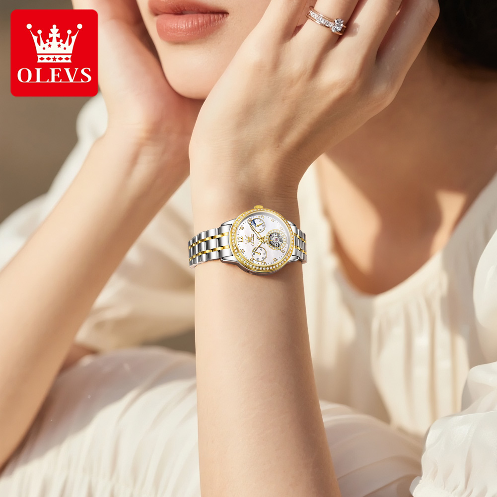 OLEVS Automatic Watch For Wome - Skeleton Mechanical Watch ulasan dan harga