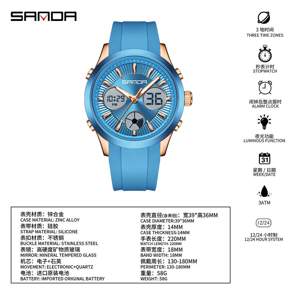 SANDA electronic watch luminou - Smartwatch Sports Watches For Women ulasan dan harga
