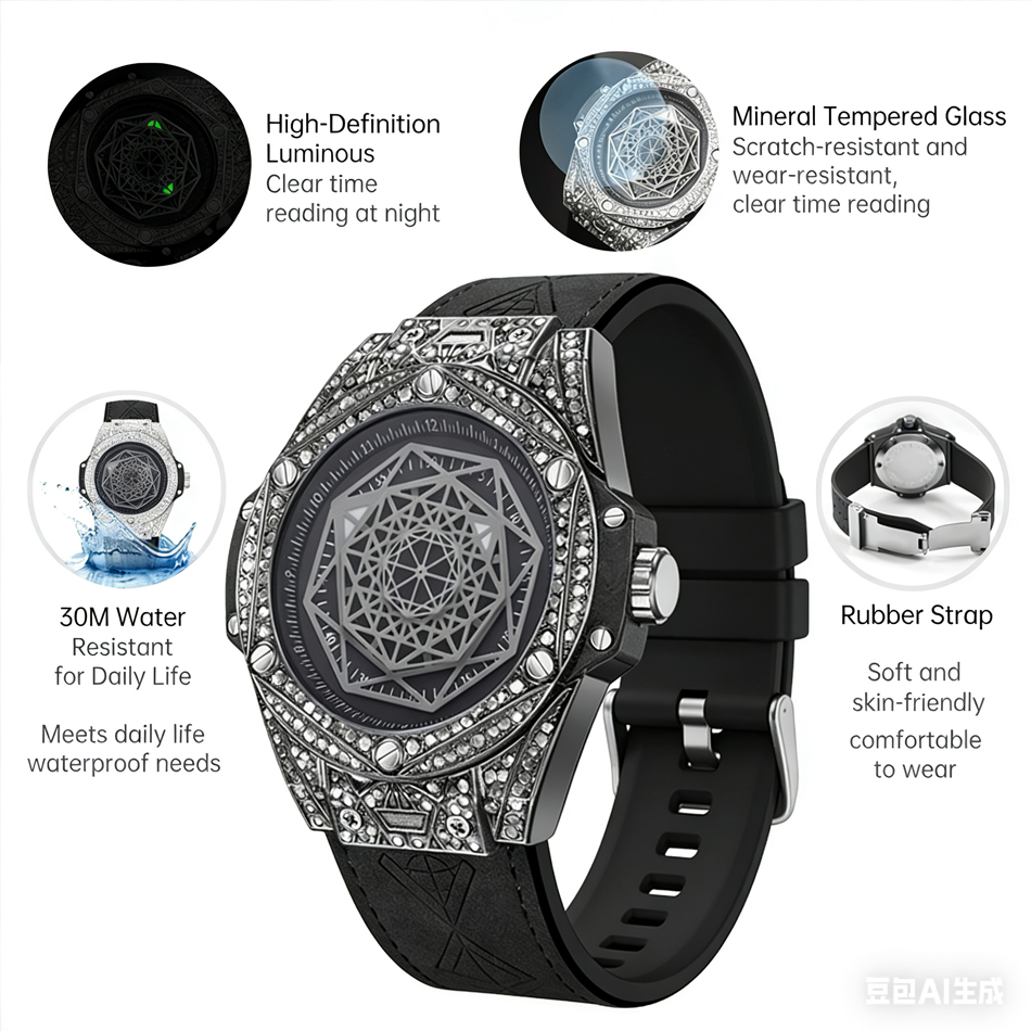Top Brand Men's Quartz Watch T - Skeleton Mechanical Watch ulasan dan harga