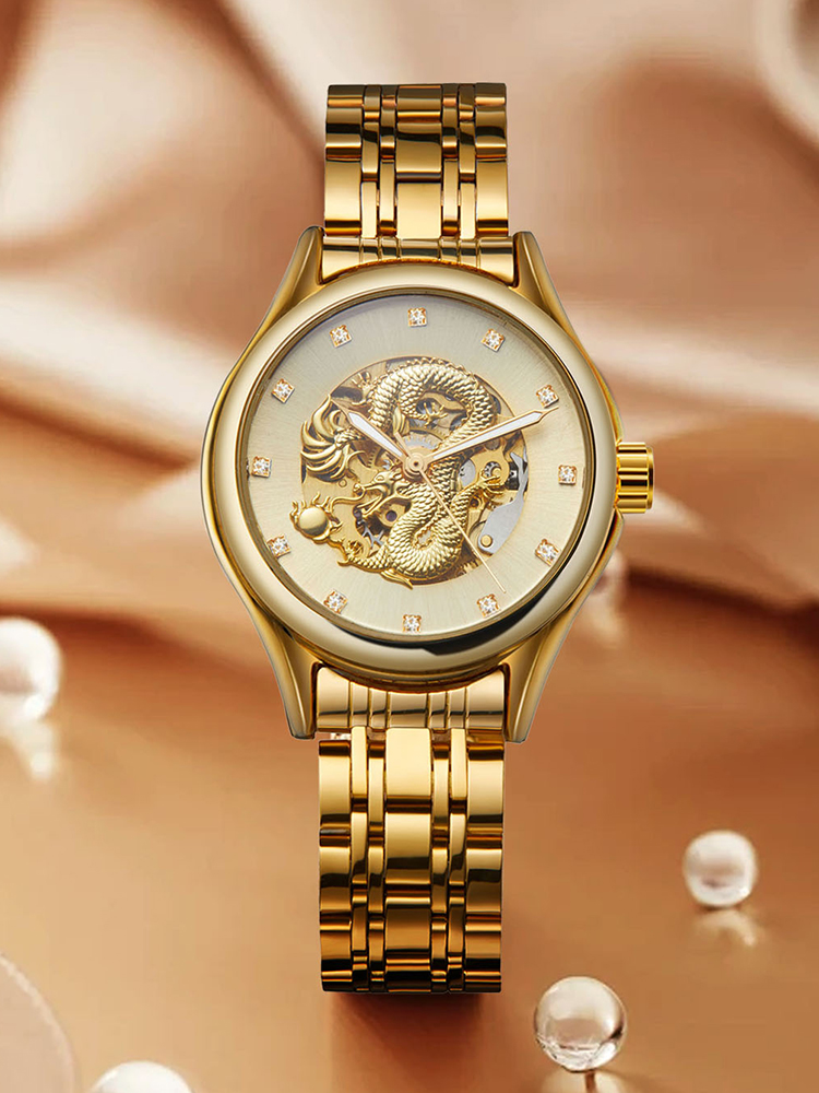T-WINNER High-end Luxury Drago - Skeleton Mechanical Watch ulasan dan harga