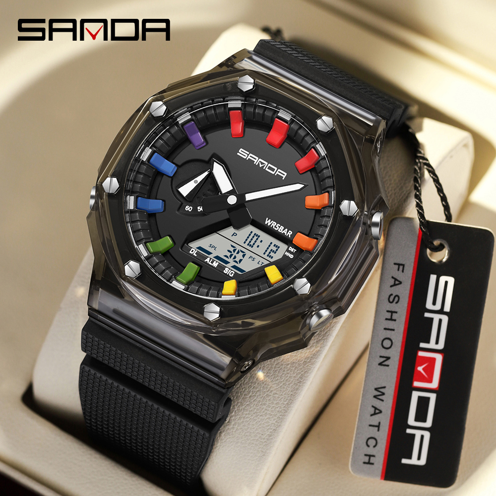 SANDA 3341Digital LED Watch Me - Smartwatch Army Watches For Men ulasan dan harga