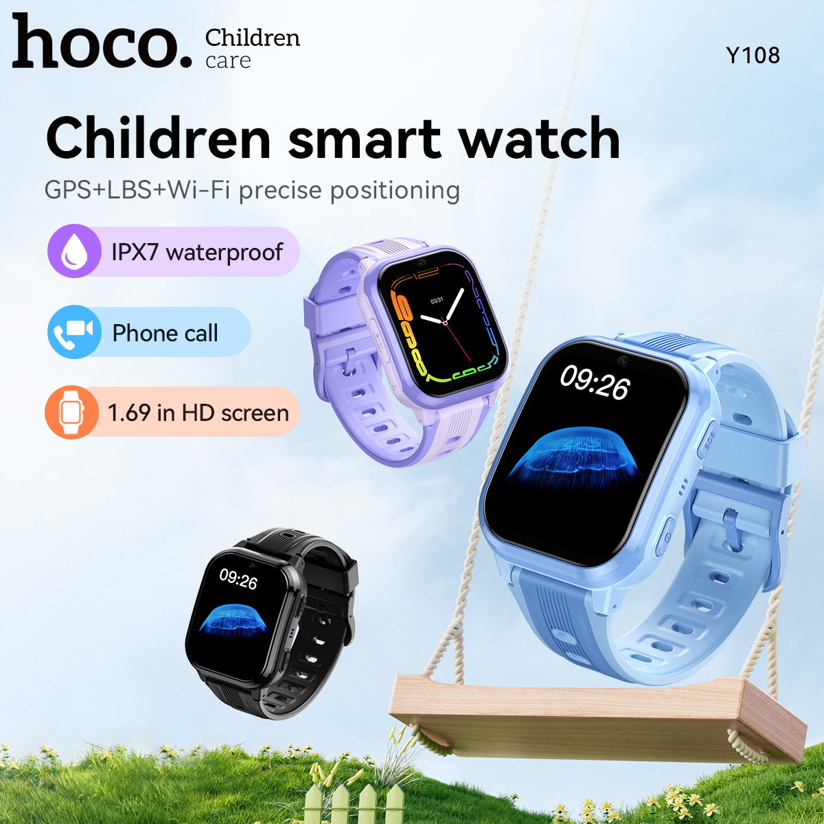 HOCO Y108 1.69inch HD LCD Curv - Smartwatch Watches For Kid Girl ulasan dan harga